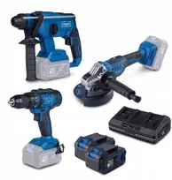 Rinkinys įrankių Scheppach Rinkinys 3in1 20V gręžtuvas-suktuvas šlifuoklis plaktukas gręžtuvas BPS100 Scheppach 5909105400