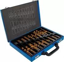 Grąžtas Bgs Technic Spiralinių ir pakopinių grąžtų rinkinys HSS su titano nitrido danga, 1–10 mm, 231 vnt. (72130)