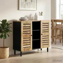Saugojimo spintos Natūrali 90 x 33 x 75 cm Kietas mango medis