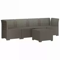 4 vietų sodo sofa pintinės išvaizdos PP Šviesiai pilka