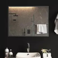 LED vonios veidrodis Skaidrus 80 x 60 cm grūdintas stiklas
