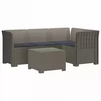 4 Vietų Sodo Sofa su Pagalvėlėmis Ratanų Imitacija PP