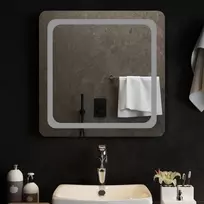 LED vonios veidrodis Skaidrus 60 x 60 cm grūdintas stiklas