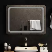 LED vonios veidrodis Skaidrus 80 x 60 cm grūdintas stiklas