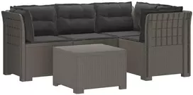 4 Vietų Sodo Sofa su Pagalvėlėmis Ratanų Imitacija PP