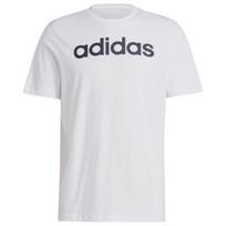 Vyriški adidas Essentials Single Jersey Linear Embroidered Logo marškinėliai, balti