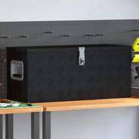 Aliuminio dėžė, 70x24x42cm, trapecijos formos, sidabrinė