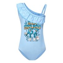 5229 Kids Girls Steal a Brainrot 67 Six Seven Print Ruffle Swimsuit Swimming One-piece Bodysuit Swimwear 100cm