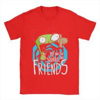 Invader Zim GIR Me And The Squirrel Are Friends T-Shirt Summer   For Men Harajuku Custom DIY Tshirt Short Sleeve Vintage Tees S
