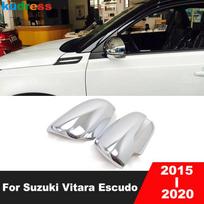 For Suzuki Vitara Escudo 2015 2016 2017 2018   Chrome Car Rearview Mirror Cover Trim Side Wing Mirrors Cap Accessories