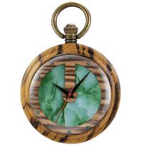 Wooden Pocket Watches for Men Handmade Bamboo with Chain Analog Necklace With Chain Pocket Fob Watches