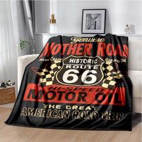 HD Vintažinis Route 66 Amerikos Istorinis Motinos Kelias Spausdintas Antklodė Namams Ypač Didelė Minkšta Sofos-Lovoje Dangtis Kelioninis Antklodė Dovana 75x90cm