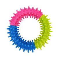 Durable Rubber Spiked Ring Chew Toy for Dogs Interactive Pet Dental Care Toy with Textured Surface Design one size