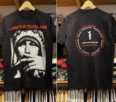 Jamiroquai Euro Tour 96 2 pusės pagrindiniai juodi Unisex vyriški moteriški marškinėliai M