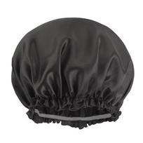 Silk Satin Hair Bonnet Extra Long Silky Satin Lined Bonnet Sleep Cap Satin Bonnet (Black,OPP Bag&0.3 kg) juoda