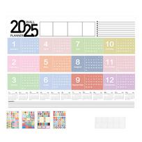Decorative 2025 Calendar Planner Sheet Plastic Schedule Organizer To Do List Planner  New Year Style D