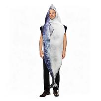 Helovino Žmogus-Žuvis Kostiumo Viršus Su Plokščiu Audiniu Street Style Ir Cosplay Adult white