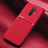 Matte PU Minkštas Silikoninis Rėmelis Dėklas OPPO A5 A9 2020 Prabangus Dėklas ant OPPO A 5 A 9 2020 Automobilio Laikiklis Magnetinis Galinis Dangtelis Korpusas For A5 2020 raudona