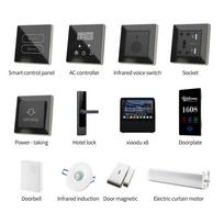 Customized Modern Hotel Doorbell System with Logo and Language DND Featuring Hotel's Unique Sign Plate (Black,tempered glass panel+zinc alloy frame) juoda