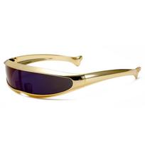 Futuristic Blocking Sunglasses Electroplated Y2K Shades Personality Steampunk Sunglasses  Driving sidabro baltos spalvos