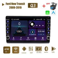 „Radio 2 Din“ „Android“ automobilinė GPS navigacija, skirta „Ford New Transit 2009-2019“ su mygtuko rankenėle Multimedijos grotuvas „Stereo Audio Auto Carplay“ 2+32GB 2+32GB white