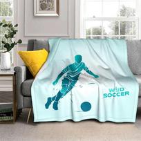 3D Futbolas Futbolas Sportas Siluetas Raštas manta sofa lova uždangalas minkštas pledas Minkštas Šiltas Flanelinis Metamasis Pledas Gerbėjų dovana 75cm x 90cm