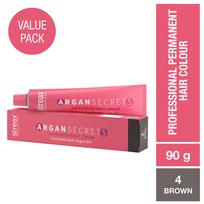 Streax Professional Argan Secrets Permanent Hair Colourant Cream Brown 4 90gm Enriched With Argan Oil