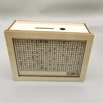 500/1000/2000/3000/5000/10000 Euro Money Box Piggy Bank Wood Money Bank Reusable Money Box with Saving Goal and Numbers Boxes