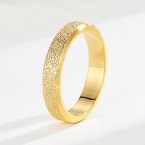 18k Gold Plated Ring Moissanite Engagement Wedding Band Stainless Steel Fade Resistant Trendy Jewelry US size 4