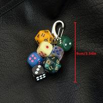Vintage-Inspired Dice Keychain - Resin Pendant with Lobster Clasp, Perfect for Bags & Backpacks - Unique Gift Idea black