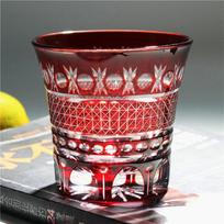 Handmade Japanese Edo Kiriko Crystal Whiskey Glass black