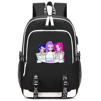 Anime Kpop Demonų medžiotojai Spausdinta Didelės talpos Kuprinė Paaugliui, Studentui, Mergaitei, Berniukui, Mokyklinis krepšys, Knygų krepšys, Vaikui, Dovana, Moterims, Vandeniui atsparus Kelioninis krepšys, Mochila