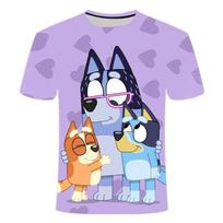 2026 Unisex Toddler Bluey 3D Tee Summer Lightweight Cool Short Sleeve Cartoon Anime Print T-Shirt for Boys & Girls Daily 110