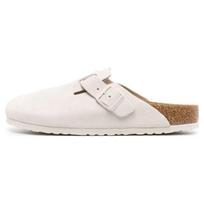 Birkenstock Boston Round Toe Minimalist Comfortable Half Slippers Breathable Shoes Unisex Slippers Vintage-White 1024740 36