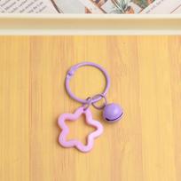 Colorful Resin Five-pointed Star Bell Pendant Elegant Macarone Bag Keyring  Bag Pendant violetinė