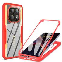 360 Full Cover Case For Mi Poco X7 X6 X5 Pro X3 NFC Funda For Poco F6 F7 Pro Ultra M7 Pro Screen Protection Phone Cover Poco x7 raudona