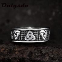316L Stainless steel Odin Norse Viking Amulet Rune MEN Ring fashion words RETRO Rings Jewelry OSR634 7