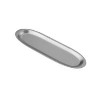 Long Plate Sushi Plate Stainless Steel Beef Ball Plate Picnic BBQ Plate  Outdoor Tableware 27cm sidabras