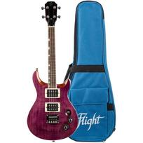 Flight Rock Series Electric Ukulele Looks and sounds like an electric plays like a comes with a gig Vanguard Trans Purple (4-string guitar) guitar,