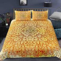 Bohemian Mandala Bedding Set Single Twin Queen King Size Comforter Duvet Quilt Cover and Pillowcase Soft Bedclothes EU Single 135x200cm