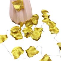 Žiedlapių girliandos, spalvota 3D dirbtinė žiedlapio formos girlianda, lauko vestuvių vakarėlio scenos puošmena 3 meters long auksas