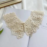 Lace Fabric Neckline Detachable Fake Collar DIY Breathable Scarf Around Neck Pearl Flower Sweet Hollow Comfortable Patch