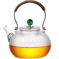 Heat-resistant glass black tea brewing teapot Transparent Kung Fu tea set Small teapot Glass filter brewing flower teapot 18*8