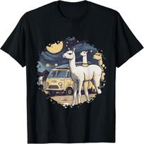 Cotopaxi Starry Night Artwork Llama National Park T-Shirt S juoda