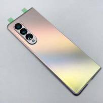 Galinio stiklo dangtelis Samsung Galaxy Z Fold 3 F926 5G, stiklinis galinis dangtelis, galinio skydelio korpuso pakeitimas su kameros objektyvu sidabras