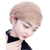 YASEEN Muslim Solid Bonnet Womens African Pleated Bowknot Hijab Turban Hat Scarf Headwear Cap Breathable Eco-Friendly All Free size juoda