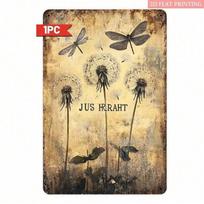 Vintage 3D Metal Dragonfly Dandelion Wall Art Rustic Farmhouse Tin Sign Home Decor TYA-1032872-20x30 cM įvairiaspalvis