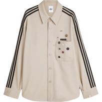 Adidas Originals Song For The Mute dryžuotos rankovės sagomis užsegamas viršutinis marškinys KC3141 XL
