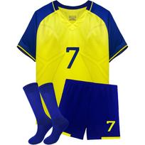 Futbolo marškinėliai Vaikams 7 Sporto Gerbėjui Berniukams Mergaitėms Jaunimo Futbolo Marškinėliai ir Šortai Kojinių Komplektas 4-14 Metams 2-3years auksas