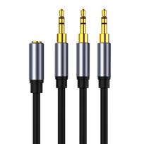 Headphone Cable 3.5mm to 3x 3.5mm Interface Plug Aux Cord Audio Adapter Cable for Portable Devices with 3.5mm Port 1
